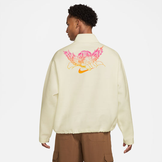 Nike SB Club 58 Skate 1/2-Zip Fleece Crew-Neck Sweatshirt (Sail)