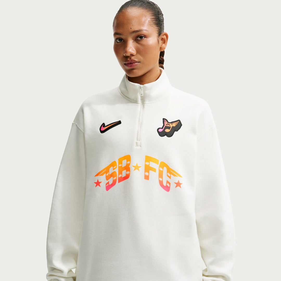 Nike SB Club 58 Skate 1/2-Zip Fleece Crew-Neck Sweatshirt (Sail)
