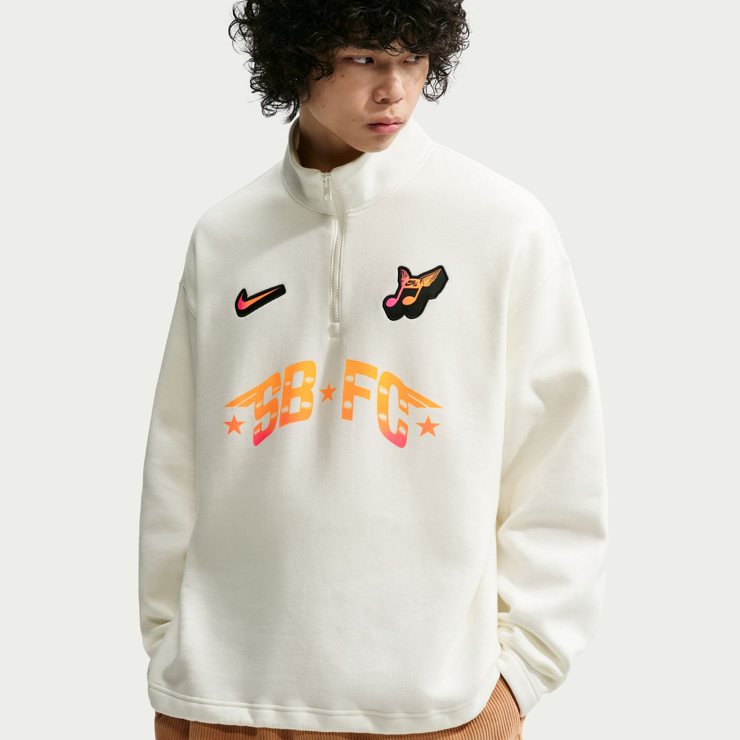 Nike SB Club 58 Skate 1/2-Zip Fleece Crew-Neck Sweatshirt (Sail)