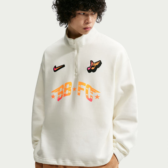 Nike SB Club 58 Skate 1/2-Zip Fleece Crew-Neck Sweatshirt (Sail)