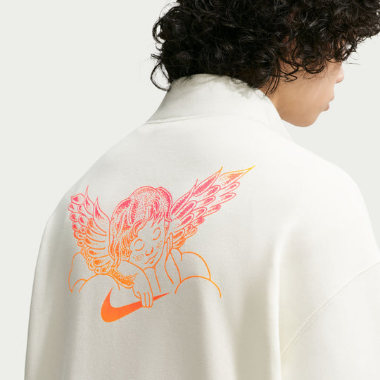 Nike SB Club 58 Skate 1/2-Zip Fleece Crew-Neck Sweatshirt (Sail)