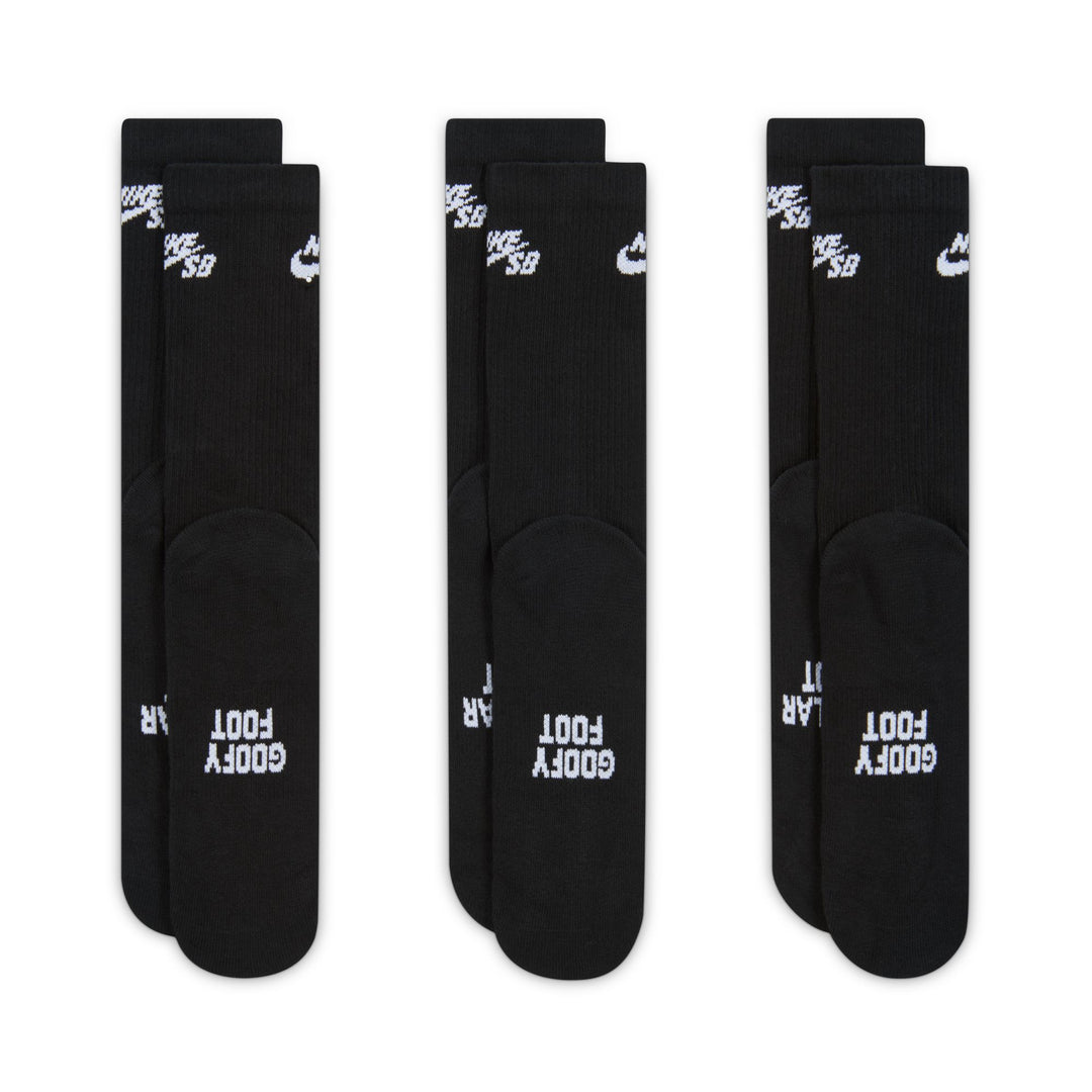 Nike SB Everyday Elevated Black Skate Socks (3 Pairs)