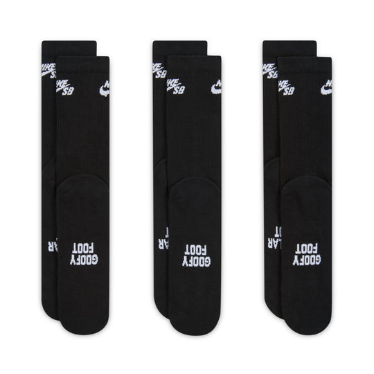 Nike SB Everyday Elevated Black Skate Socks (3 Pairs)