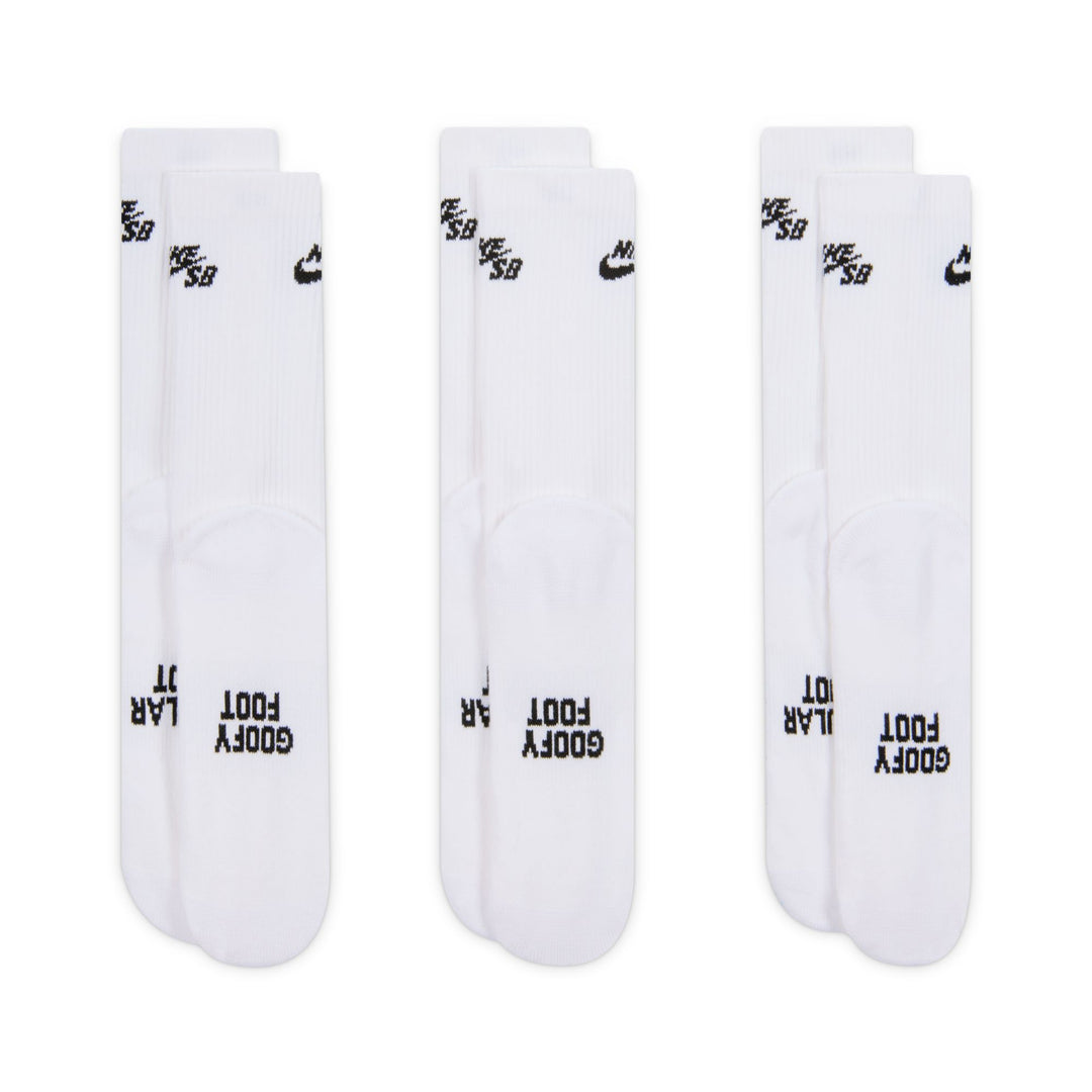 Nike SB Everyday Elevated White Skate Socks (3 Pairs)