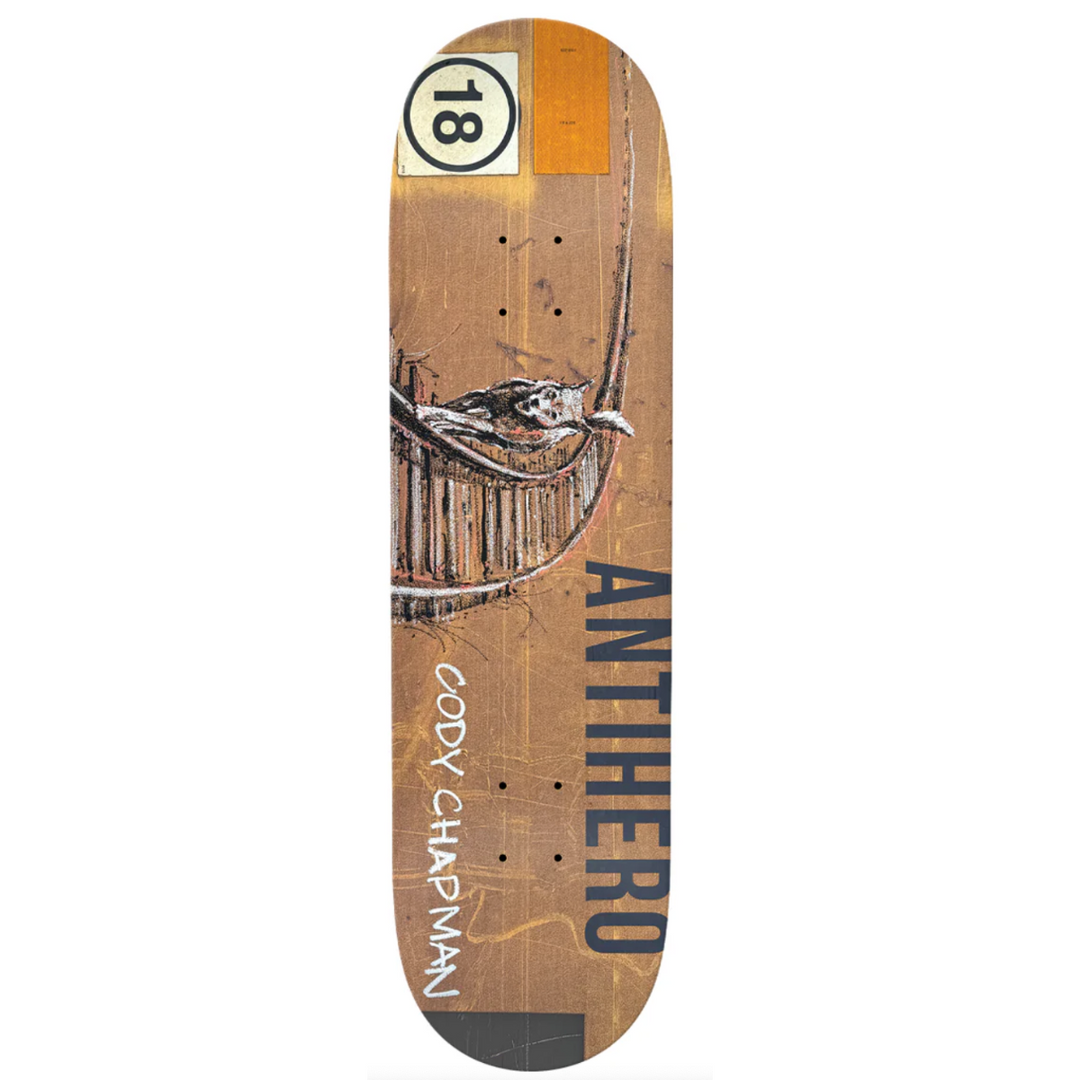 railroad logo on skate deck