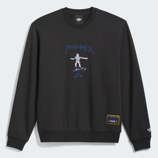 Adidas Skate Thrasher x AFA Crewneck Sweatshirt (Black)
