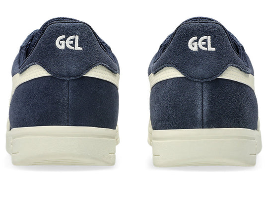 Navy blue running shoes with &