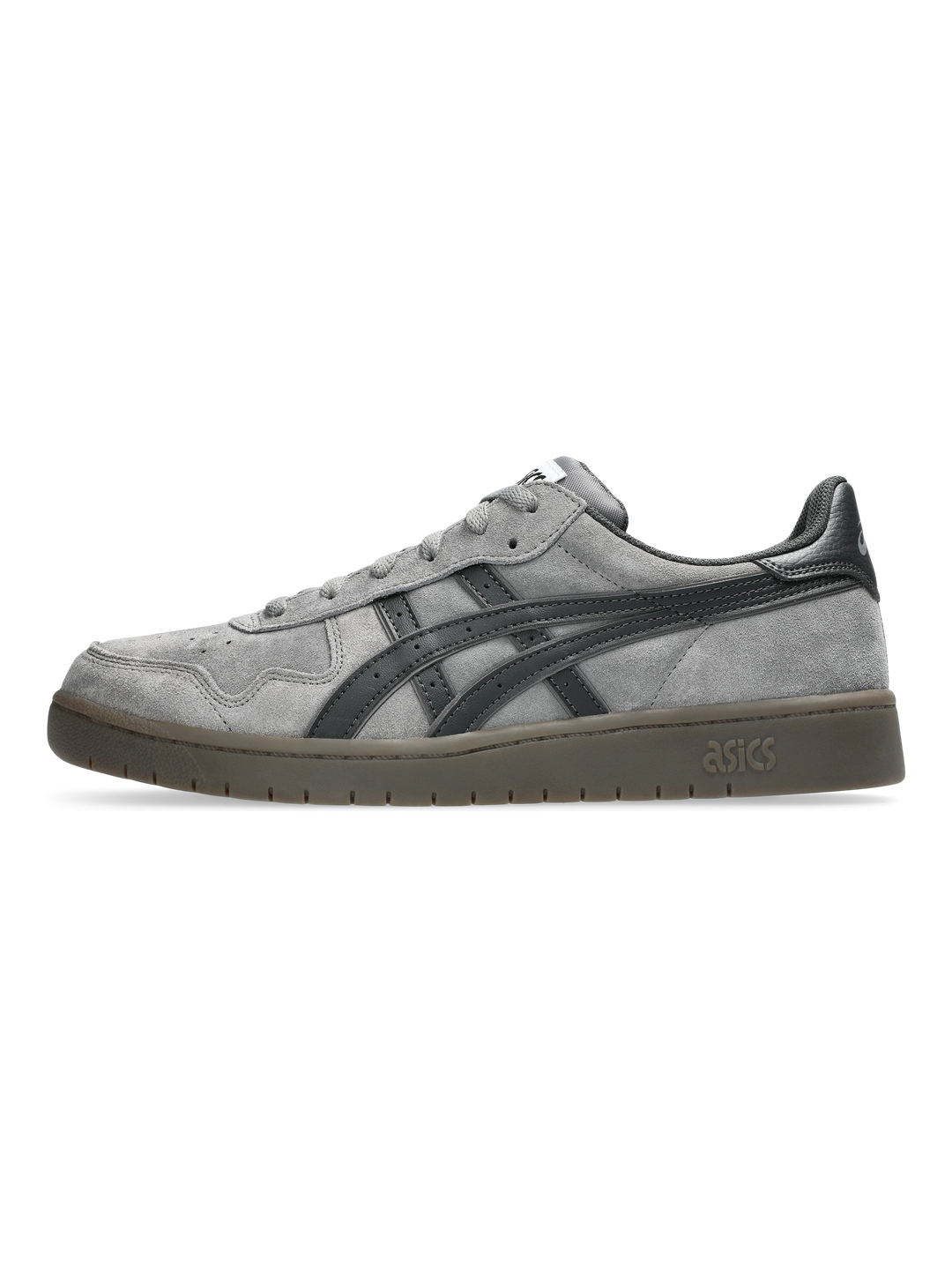 Gray and black sneaker on a white background