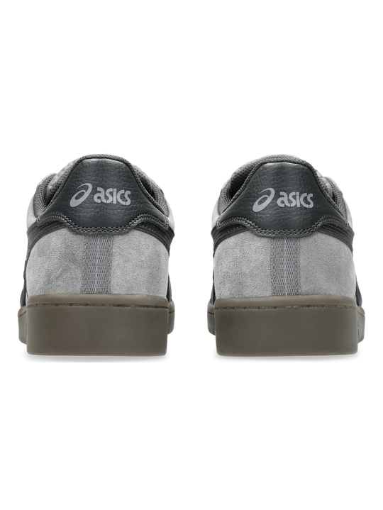 Pair of Asics shoes shown from the back on a white background