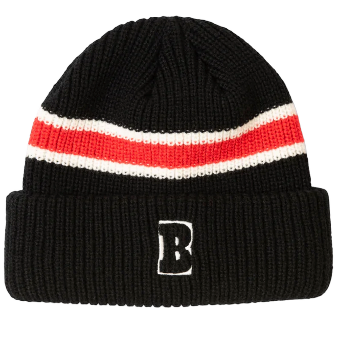 baker black red white stripe beanie