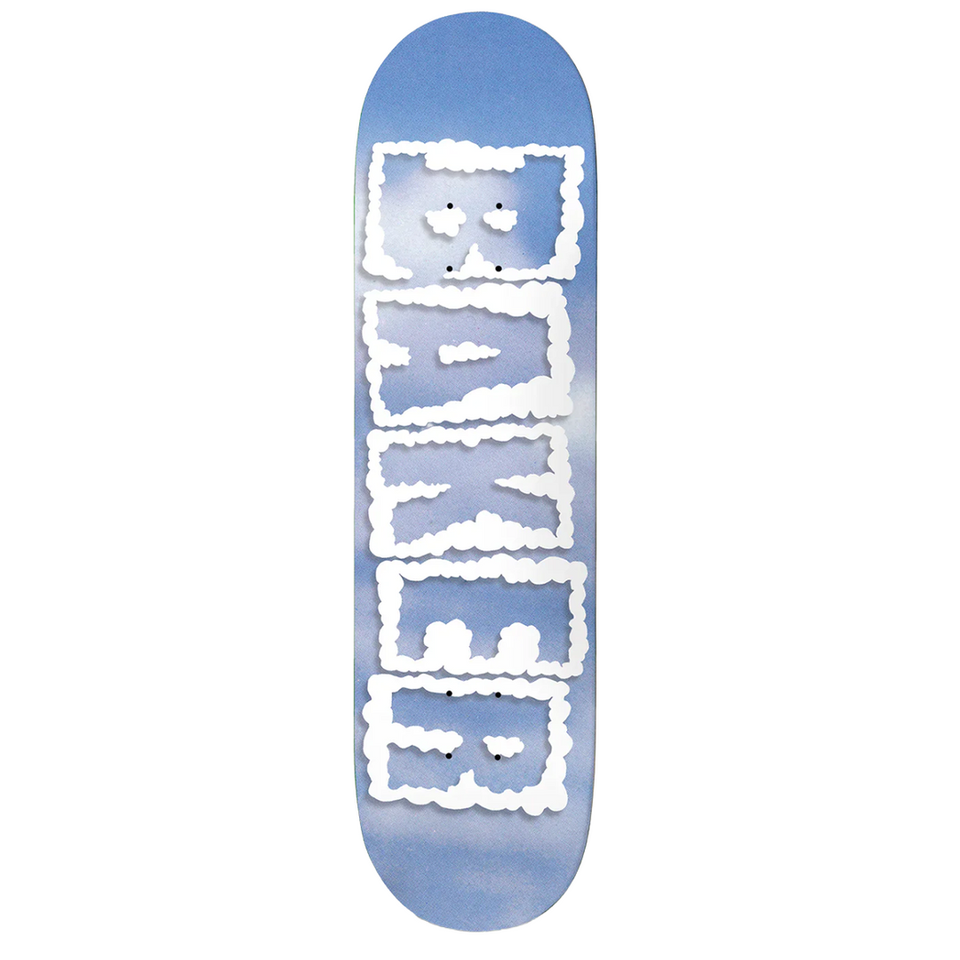 Skateboard deck with a blue gradient and white 'Baker' logo on a white background