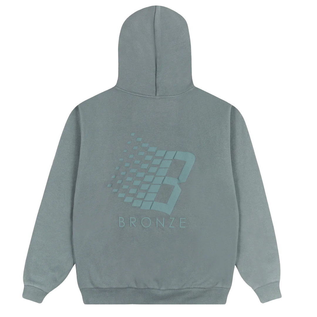 Gray hoodie with 'Bronze' logo on the back 