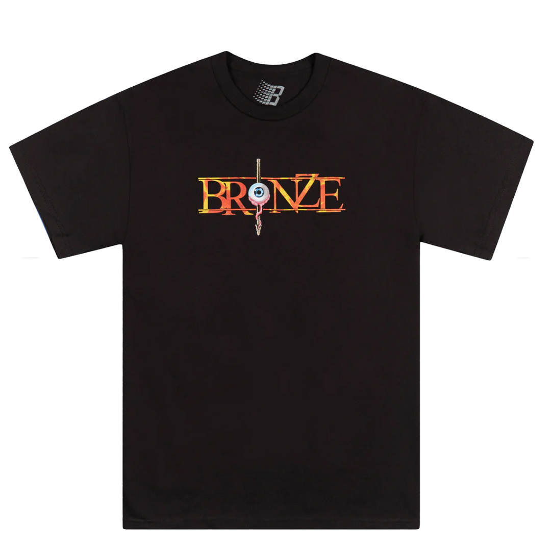 Black t-shirt with 'BRONZE' logo eyeball