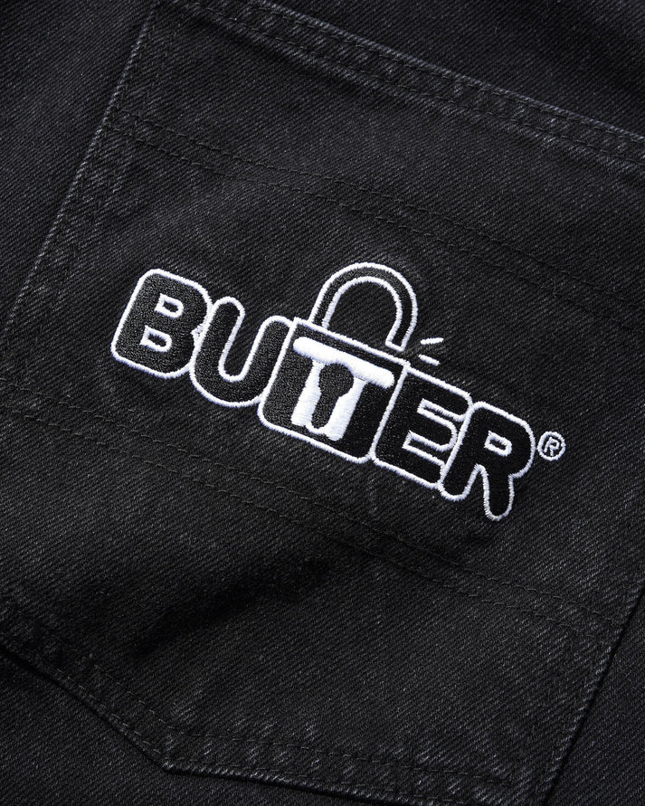 Butter Goods Lock Baggy Denim Jeans (Flat Black)