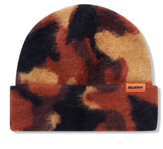 Butter_Goods_Mohair_Camo_Cuff_Beanie burnt orange