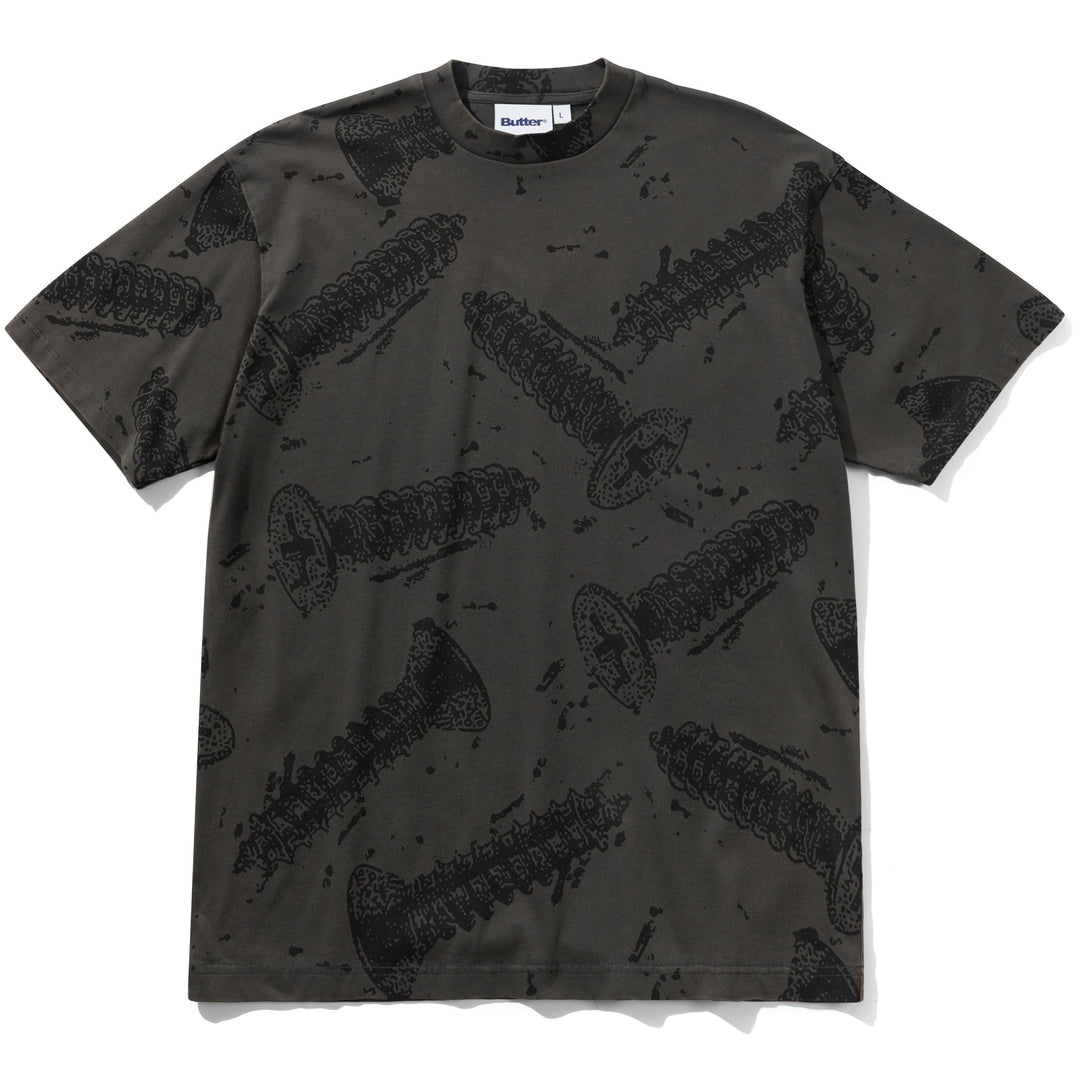Black t-shirt with black screw pattern 