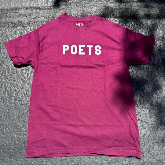 Poets OG Flocked Tee (Maroon/White)