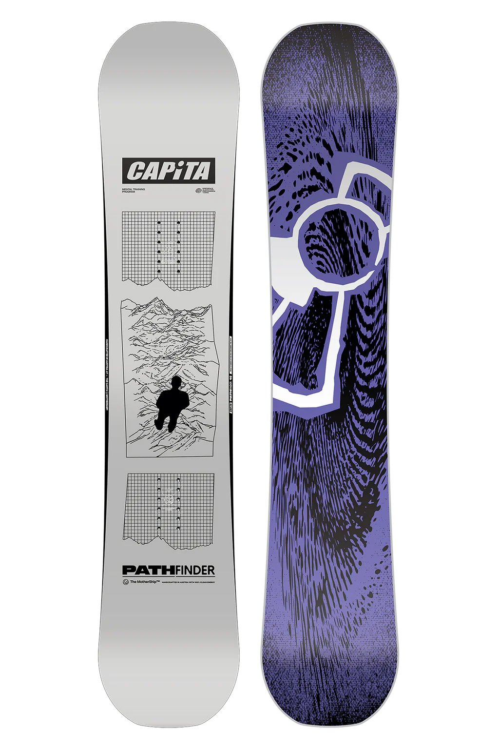 Two views of a CAPiTA snowboard 