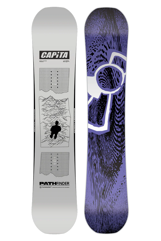 Two views of a CAPiTA snowboard 