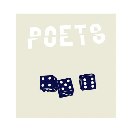 Card with dice and the word 'POETS' 