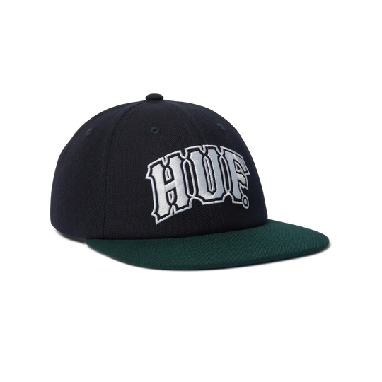 Huf Classic Arch Brushed Snapback Hat (Navy/Green)