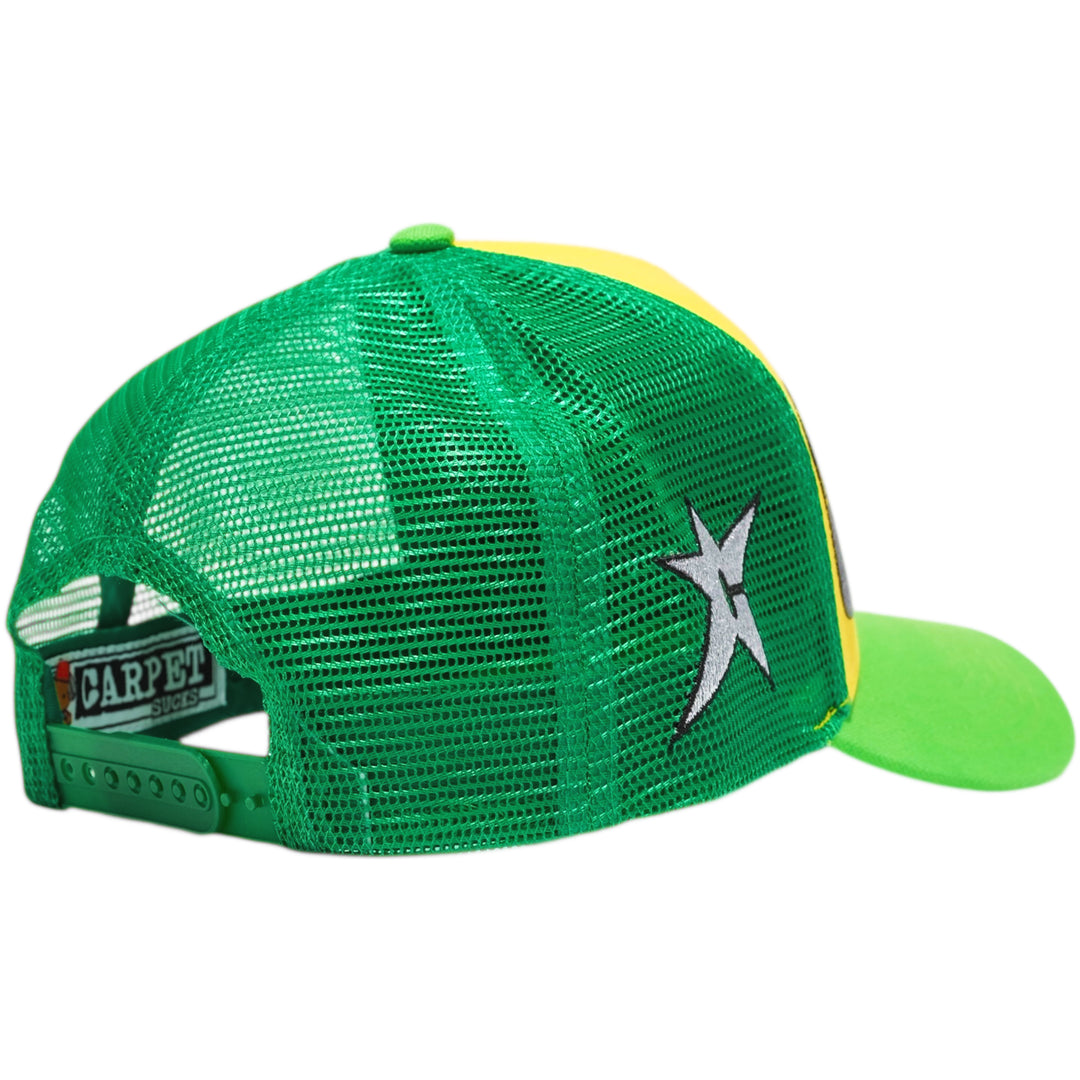 green snap back mesh cap