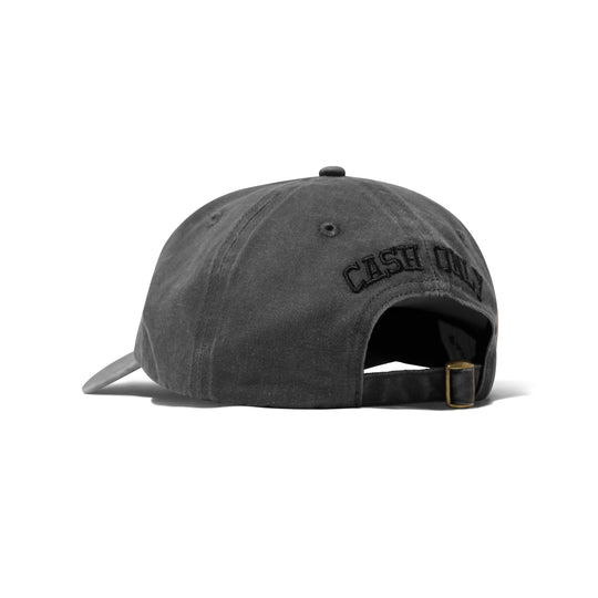 Gray cap with 'Cash only' branding rear view