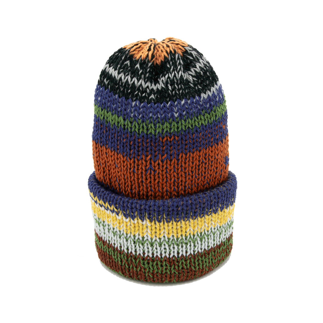 Multicolored striped knit beanie 