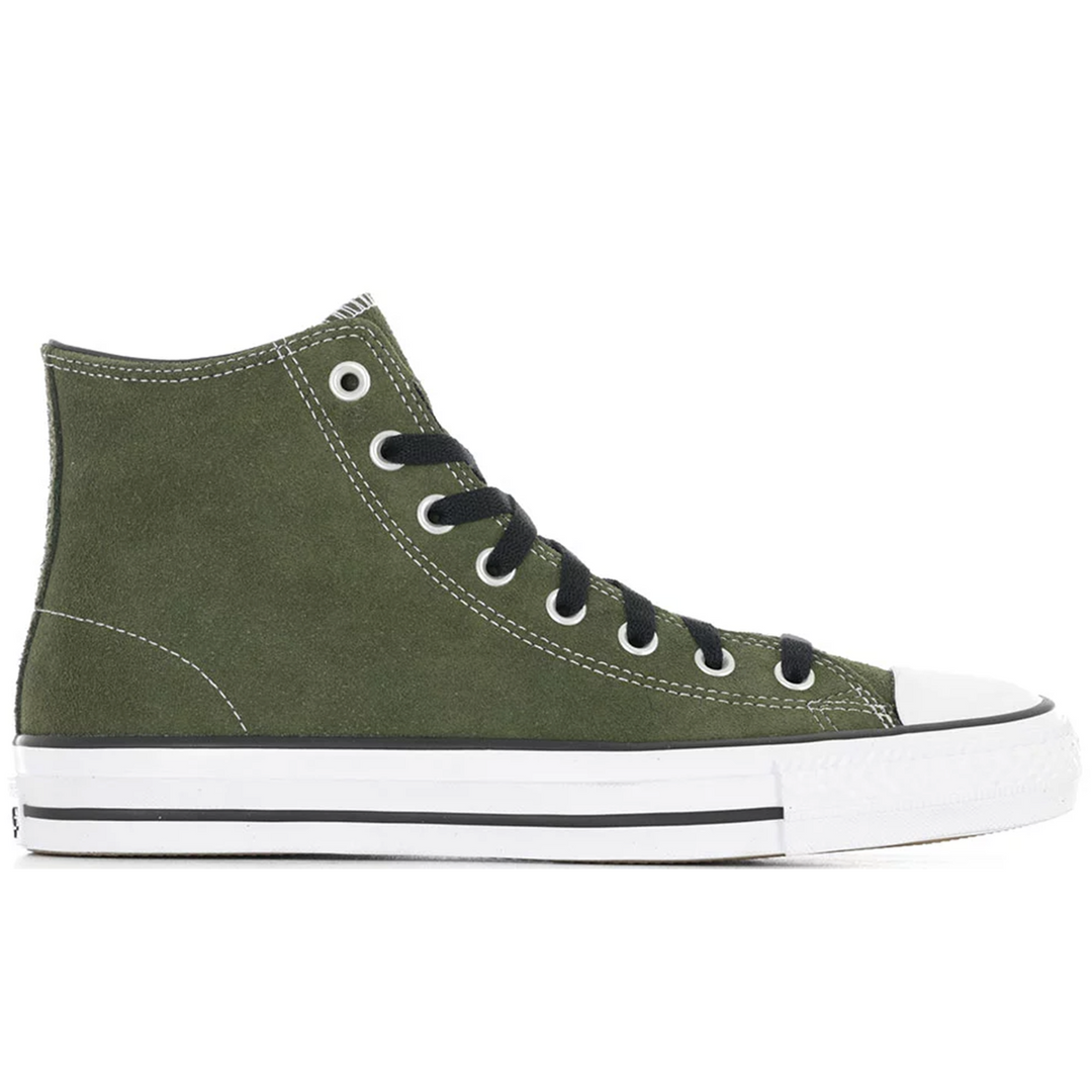 light green chuck taylor shoe with white eyelets and black laces