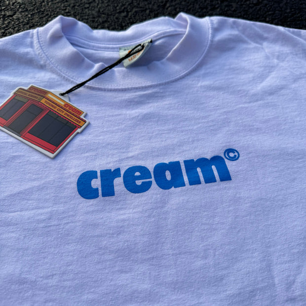 Cream OG Logo Tee (White/Mini Mart Blue)