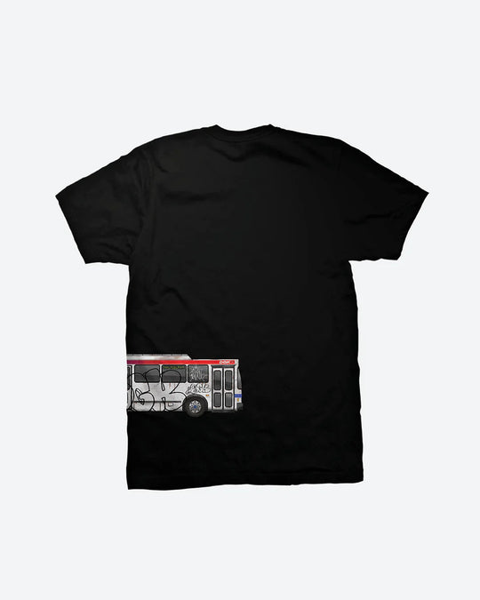 Black t-shirt with a SEPTA graphic design on the back 
