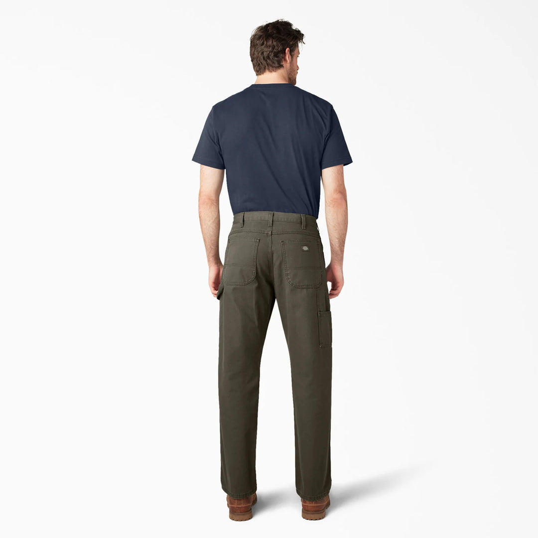 Dickies Relaxed Fit Heavyweight Duck Carpenter Pants (Rinsed Moss Green)
