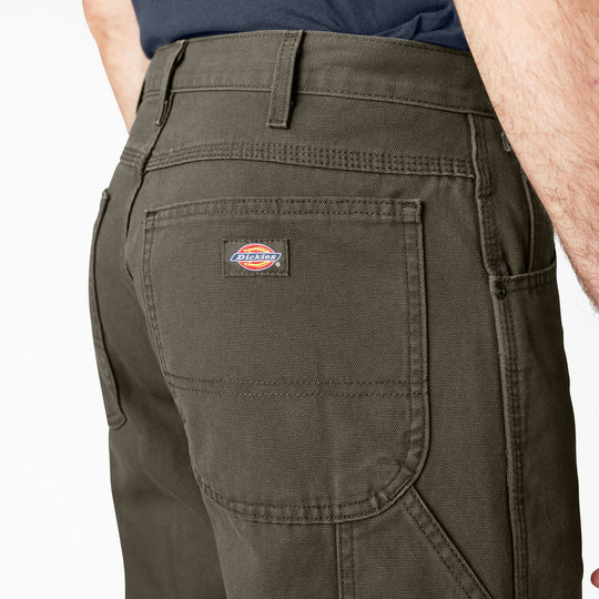 Dickies Relaxed Fit Heavyweight Duck Carpenter Pants (Rinsed Moss Green)