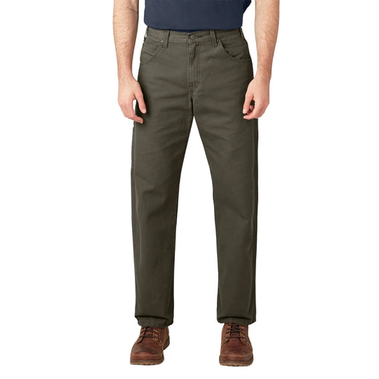 Dickies Relaxed Fit Heavyweight Duck Carpenter Pants (Rinsed Moss Green)