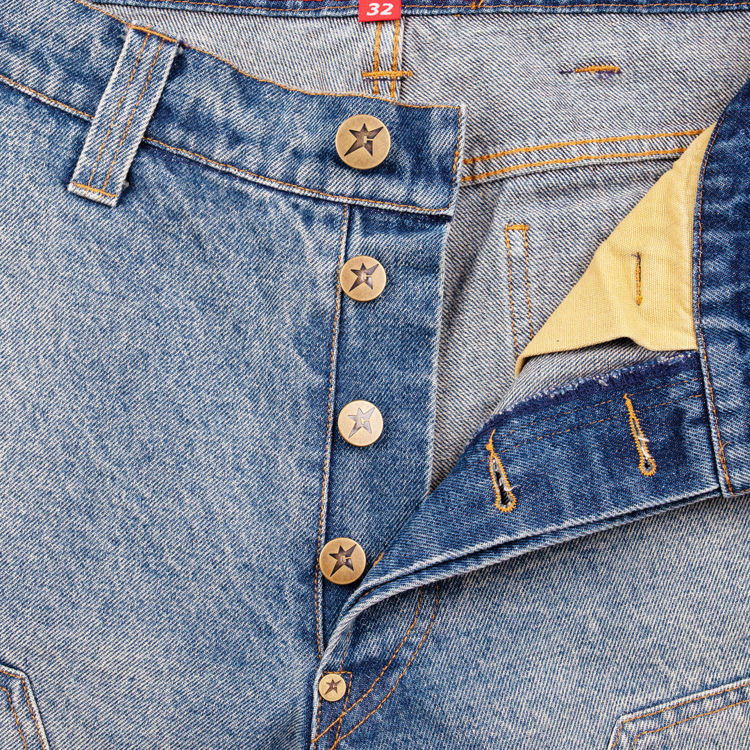 Carpet Company C-Star Double Knee Jean Shorts (Blue)