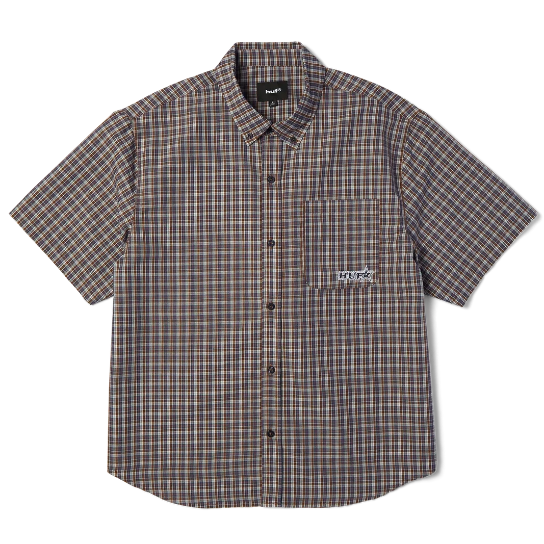 Huf Galaxy Plaid Woven Top (Dark Brown)
