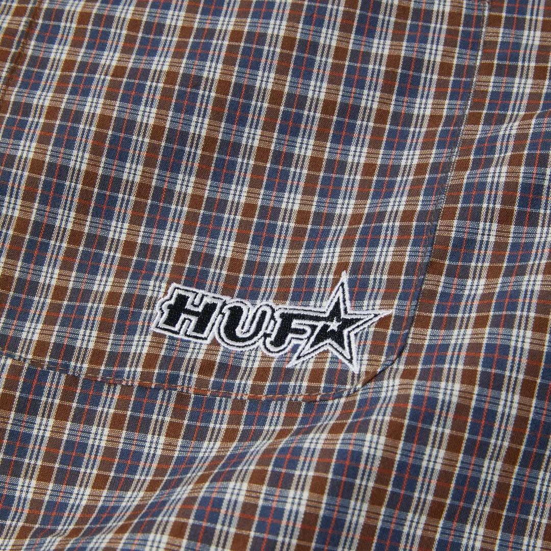 Huf Galaxy Plaid Woven Top (Dark Brown)