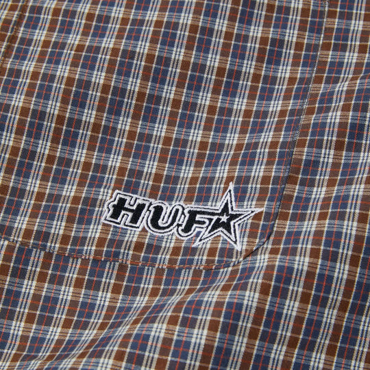 Huf Galaxy Plaid Woven Top (Dark Brown)
