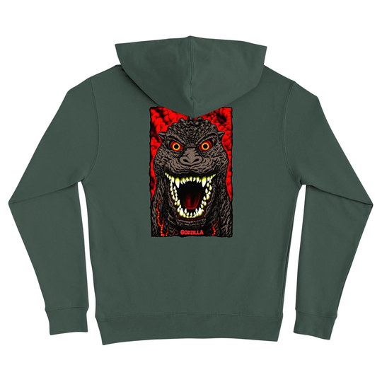 Santa Cruz X Godzilla Youth Destroyer P/O Hooded Sweatshirt Alpine Green