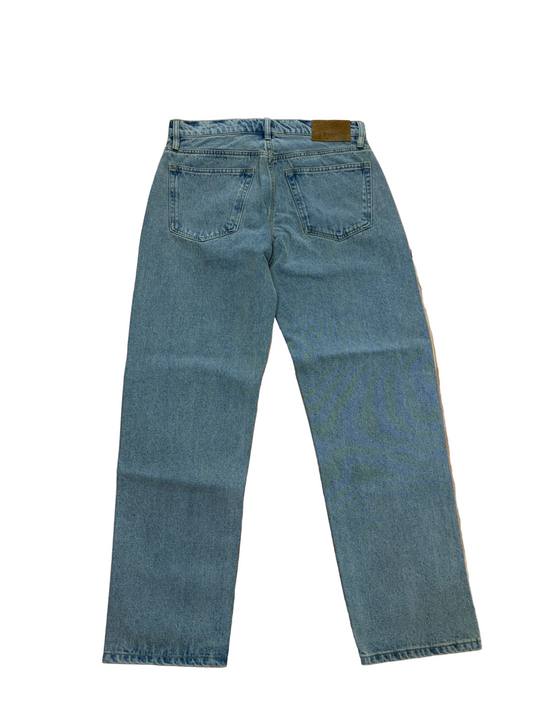 Blue jeans on a white background