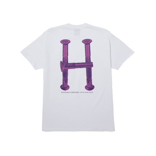 Huf X Bronze H Blots Tee (White) Back logo