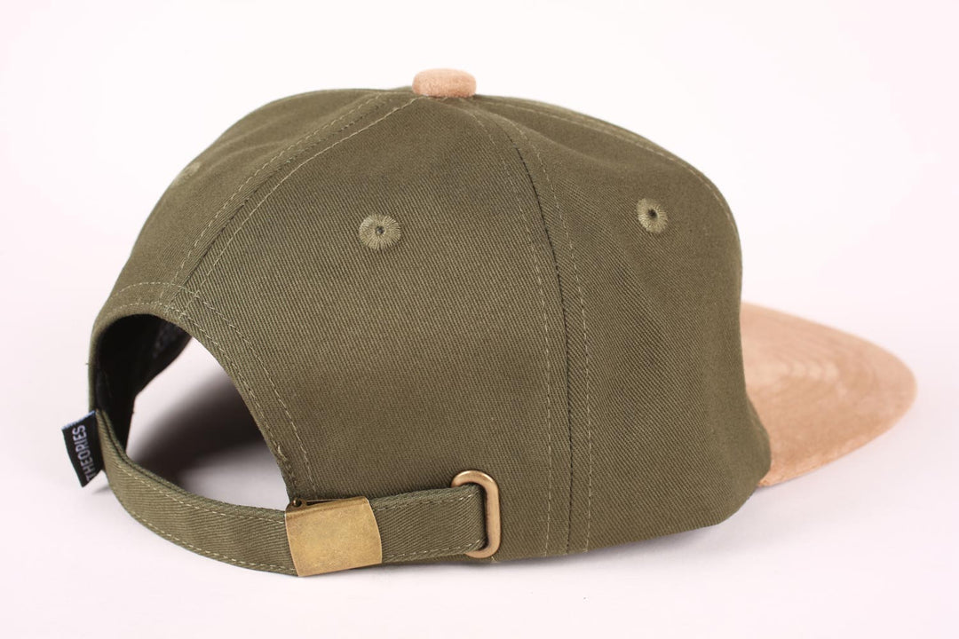 Theories Hand of Theories Twill/Suede Snapback Hat (Moss/Brown)