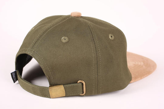 Theories Hand of Theories Twill/Suede Snapback Hat (Moss/Brown)