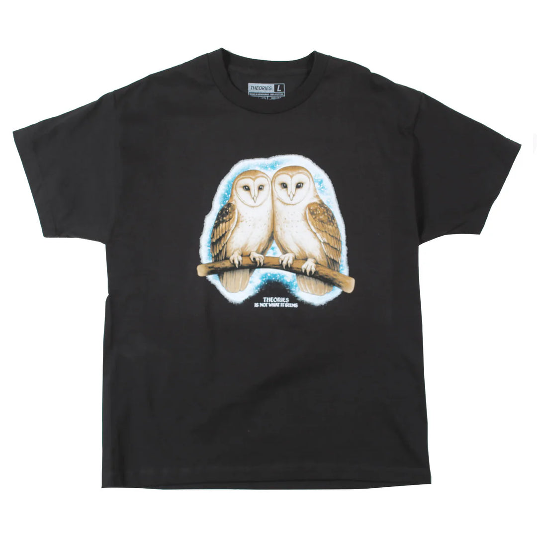 Theories Owls Are Not What They Seem Tee Shirt (Black)