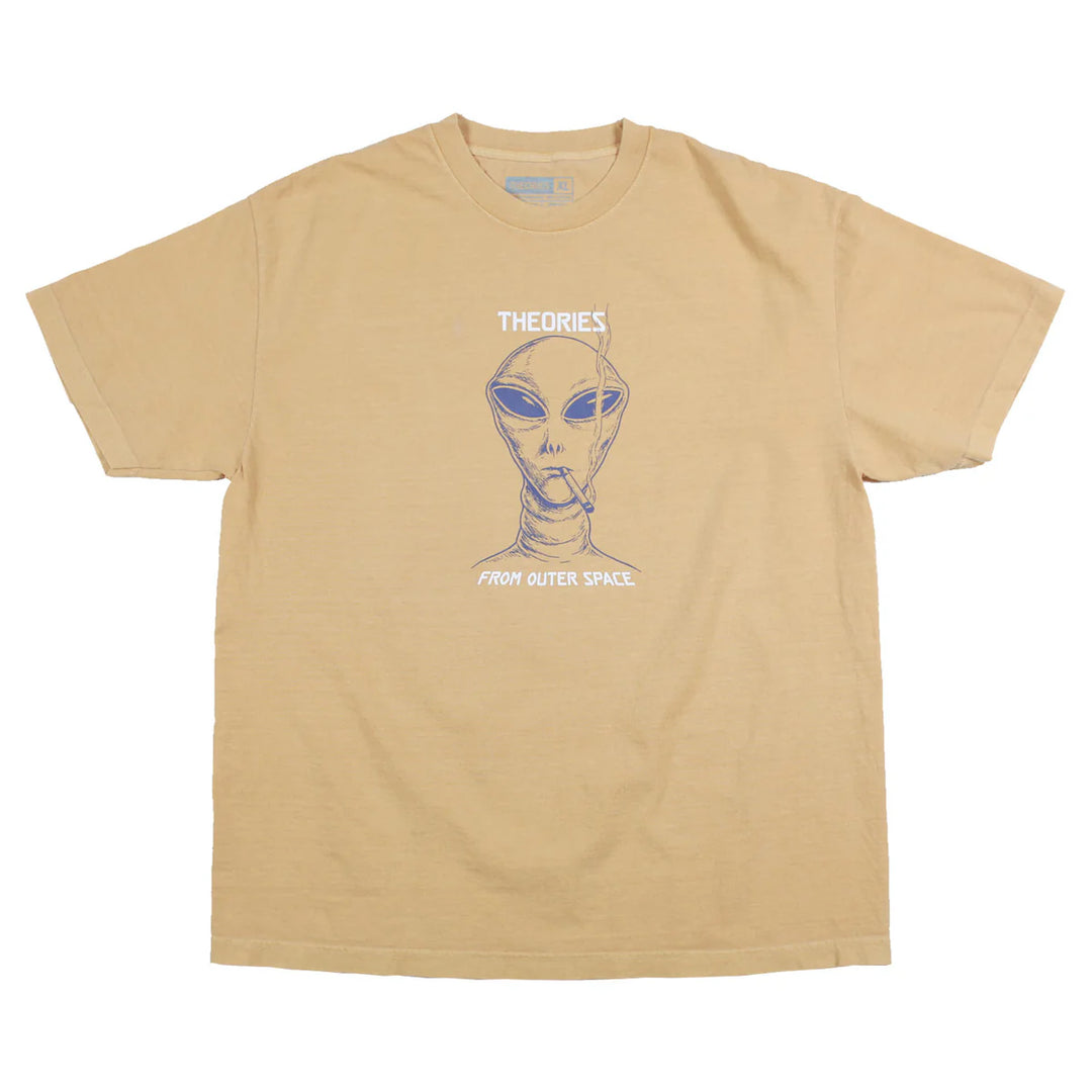 Theories Smoking Alien Tee Shirt (Mustard)