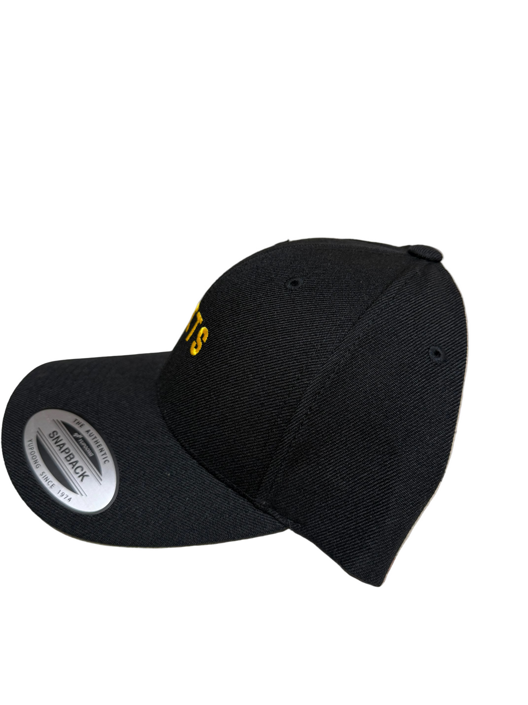 Poets Embroidered Cloth Snapback Hat (Black)