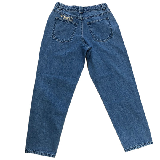 Kinetic Embroidered Baggy Denim Pants (Blue)