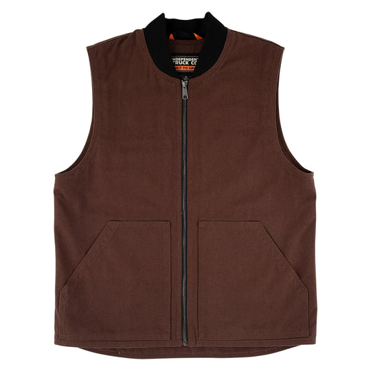 Brown independent vest with a zipper 