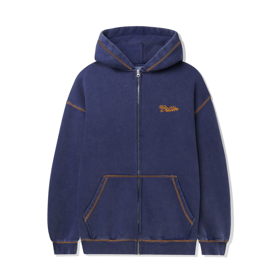 Butter Goods Jive Zip-Thru Hood (Washed Blue)