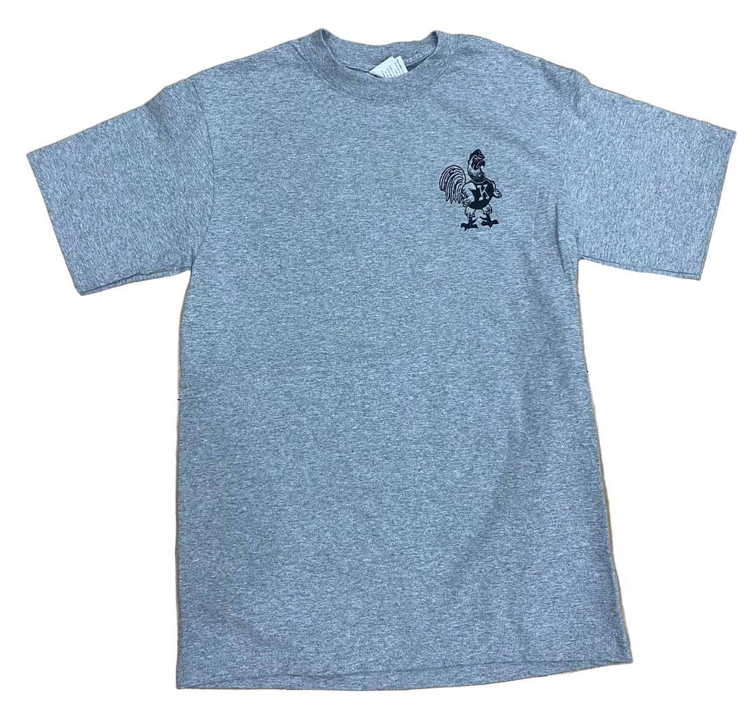 grey tee front start today logo